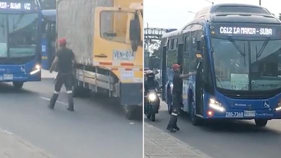 Trabajador de Bavaria atacó un bus de SITP