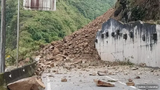 Colapso en la vía al Llano