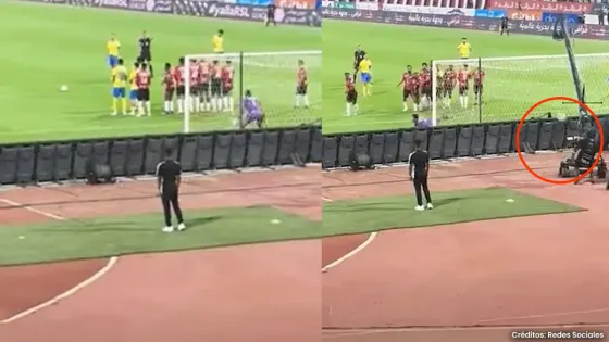 Video: Cristiano Ronaldo le metió tremendo balonazo a un camarógrafo