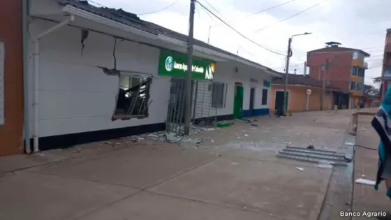 Disidencias de las Farc robaron sede del Banco Agrario en el Cauca