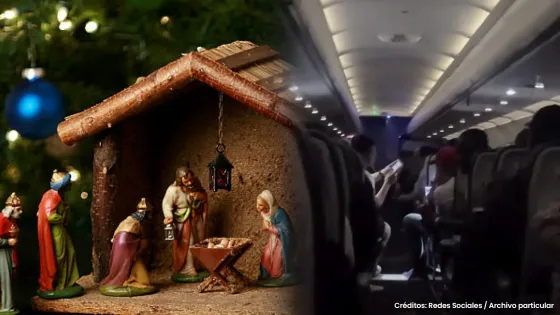 Colombianos celebraron novena navideña al interior de un avión