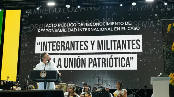 Presidente Gustavo Petro en evento de reconocimiento Unión Patriótica