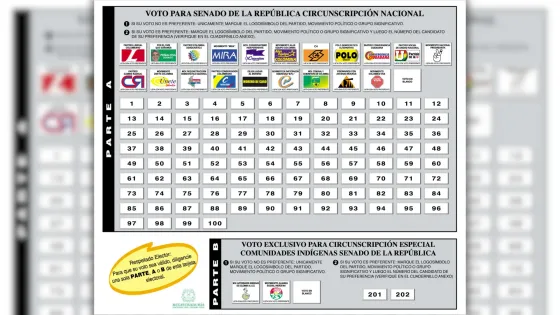 Tarjetón electoral, elecciones legislativas como las de 2006 y 2010