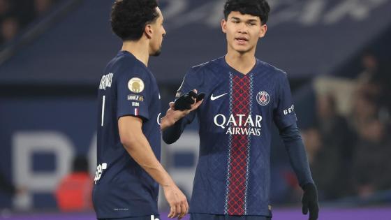 Pedro Fernandez (R) and Marquinhos of PSG react during the French Ligue 1 soccer match between Paris Saint Germain and Olympique Marseille, in Paris, France,
