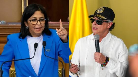 Delcy Rodríguez y Gustavo Petro.