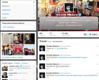 Nicolás Maduro, sin twitter